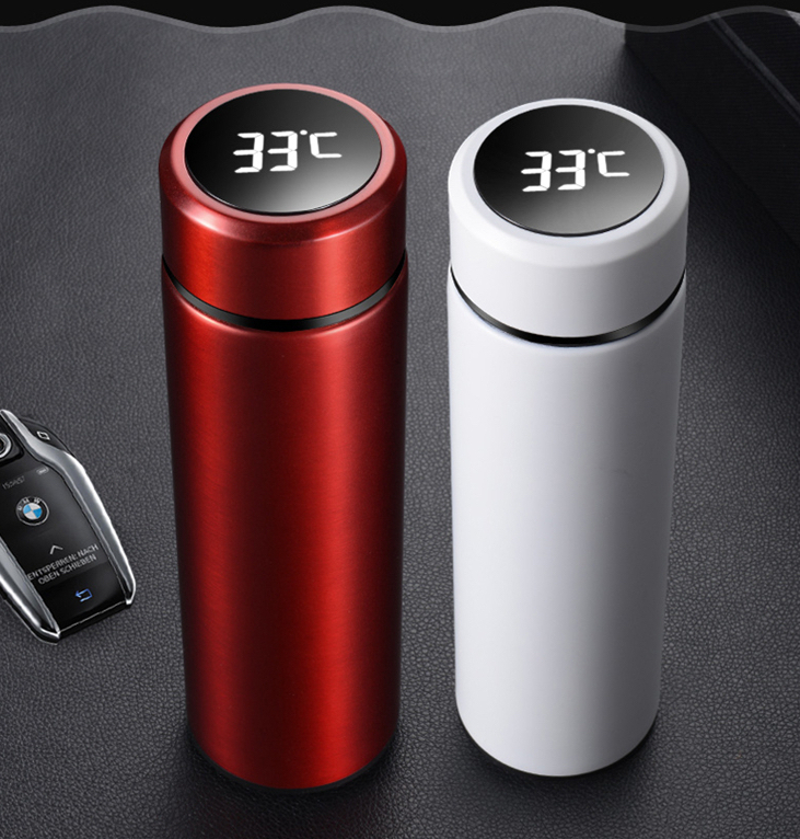 不锈钢真空保温杯智能显示温度大容量便携保