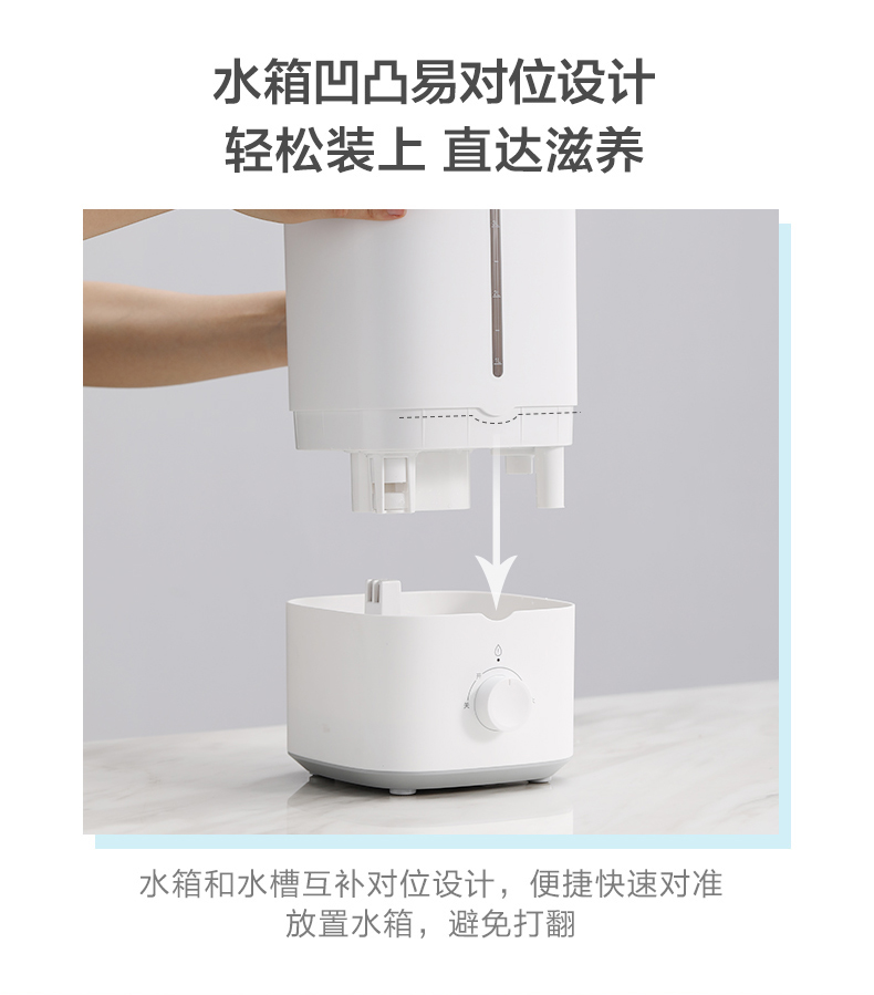 美的加湿器4.5L抗菌家用小型净化空气加湿器(图7)