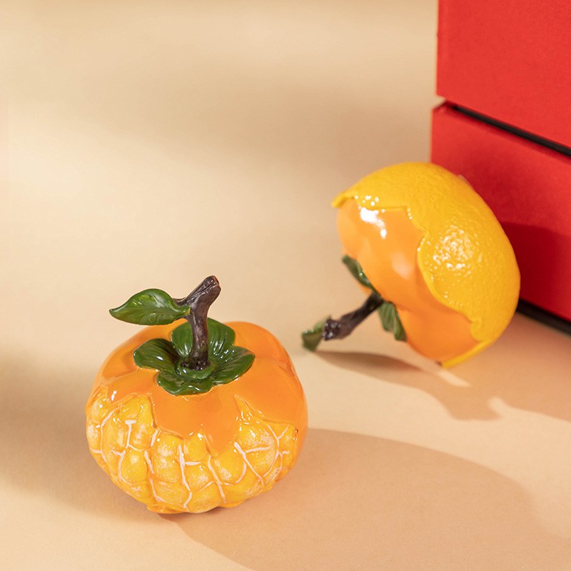 心想事成柿橙子彩铜摆件