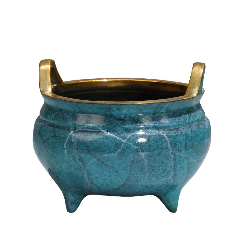 上香供奉彩铜香炉摆件