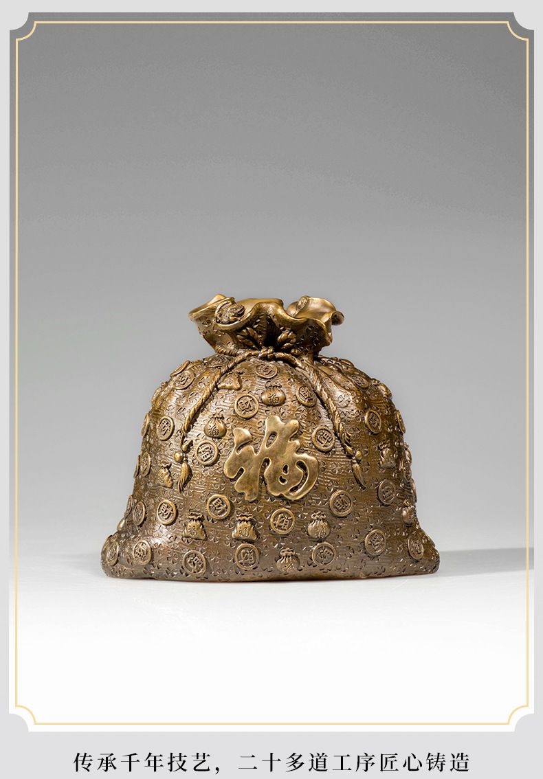 葫芦黄铜摆件福绿喜报全铜装饰品