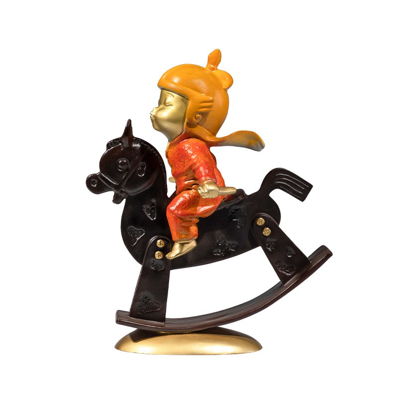 小女孩黄铜摆件