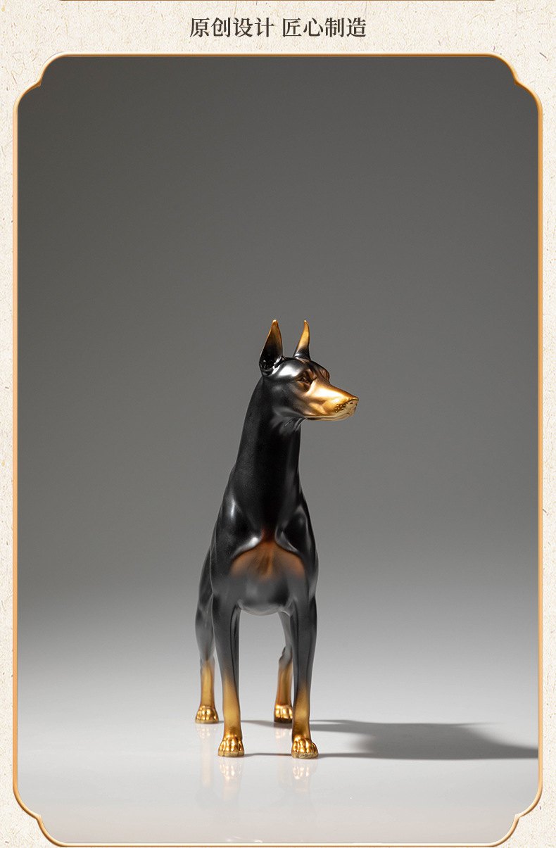 站立杜宾犬黄铜狗工艺品摆件1.jpg